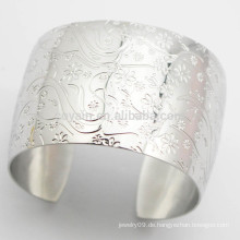 Kaufen Aus China Wide Edelstahl Blumenstulpe Armband Silber
